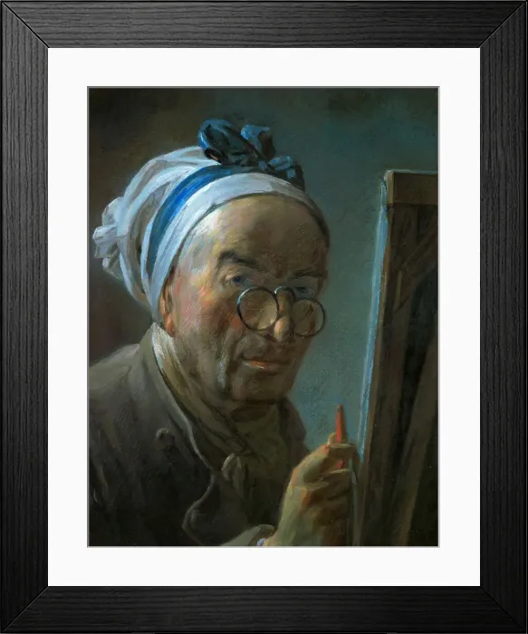 Framed Print : Self-Portrait at the Easel, 1779. Creator: Chardin, Jean-Baptiste Siméon (1699-1779) Framed Print : Self-Portrait at the Easel, 1779. Creator: Chardin, Jean-Baptiste Siméon (1699-1779)