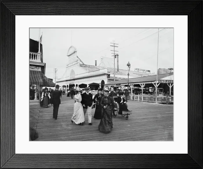 Framed Print : Young's pier & boardwalk, Atlantic City, N.J. between 1895 and 1910. Creator: Unknown. Young's pier & boardwalk, Atlantic City, N.J. between 1895 and 1910. Creator: Unknown Framed Print : Young's pier & boardwalk, Atlantic City, N.J. between 1895 and 1910. Creator: Unknown. Young's pier & boardwalk, Atlantic City, N.J. between 1895 and 1910. Creator: Unknown