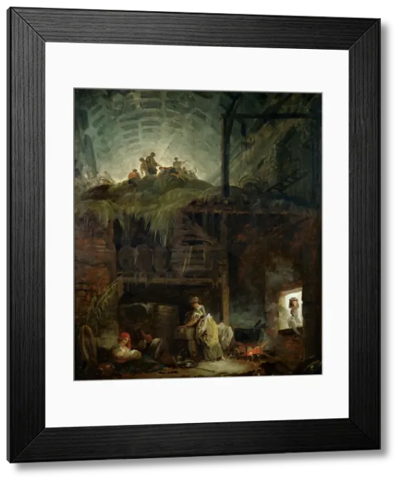 Framed Print : La Grange (Barn), 1760. Creator: Robert, Hubert (1733-1808) Framed Print : La Grange (Barn), 1760. Creator: Robert, Hubert (1733-1808)
