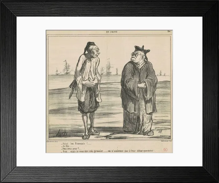 Framed Print : Voici les francais!... je fille... 19th century. Creator: Honore Daumier Framed Print : Voici les francais!... je fille... 19th century. Creator: Honore Daumier