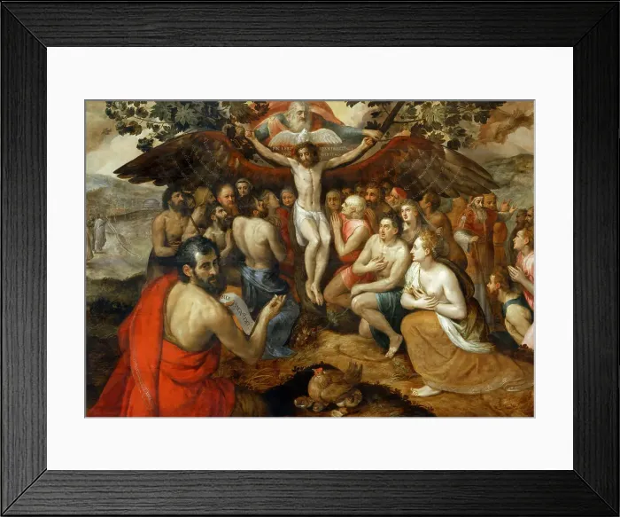 Framed Print : The Trinity, 1562. Creator: Floris, Frans, the Elder (1519-1570) Framed Print : The Trinity, 1562. Creator: Floris, Frans, the Elder (1519-1570)
