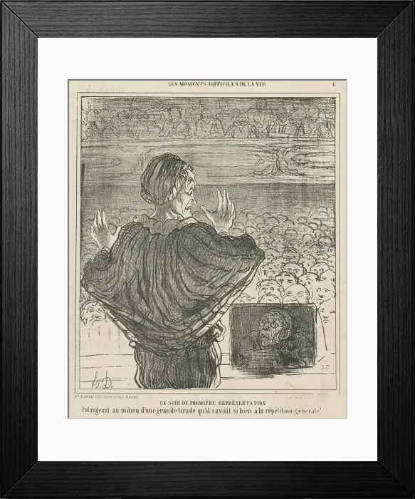 Framed Print : Un soir de première représentation, 19th century. Creator: Honore Daumier Framed Print : Un soir de première représentation, 19th century. Creator: Honore Daumier