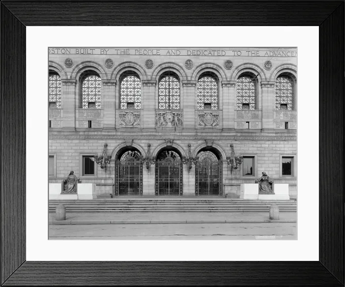 Framed Print : Boston Public Library, entrance, c.between 1910 and 1920. Creator: Unknown Framed Print : Boston Public Library, entrance, c.between 1910 and 1920. Creator: Unknown