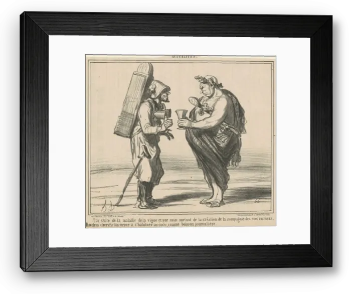 Framed Print : Par suite de la maladie de la vigne, 19th century. Creator: Honore Daumier Framed Print : Par suite de la maladie de la vigne, 19th century. Creator: Honore Daumier