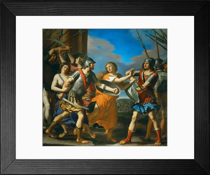 Framed Print : Hersilia Separating Romulus and Tatius, 1645. Creator: Guercino (1591-1666) Framed Print : Hersilia Separating Romulus and Tatius, 1645. Creator: Guercino (1591-1666)