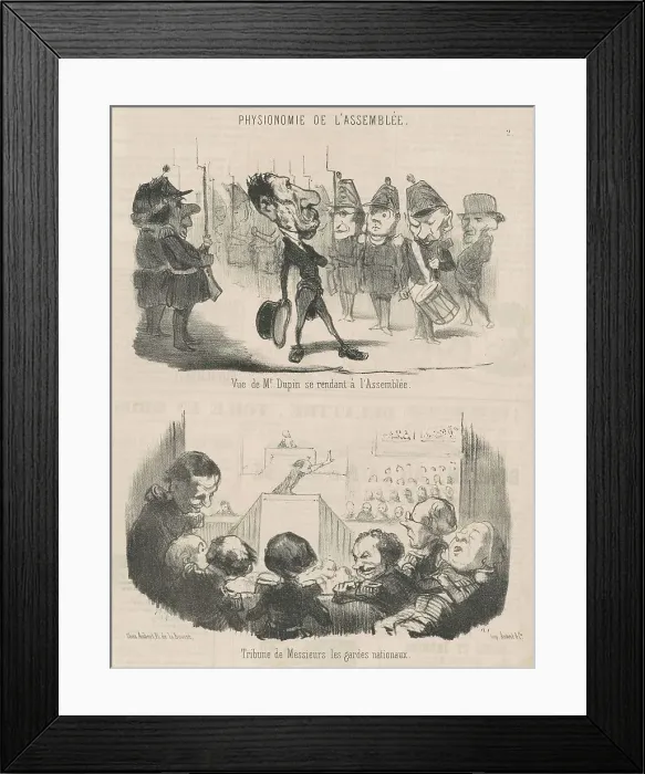 Framed Print : Vue de M. Dupin se rendant a l'assemblée, 19th century. Creator: Honore Daumier Framed Print : Vue de M. Dupin se rendant a l'assemblée, 19th century. Creator: Honore Daumier