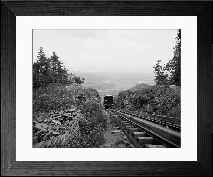 Framed Print : Otis Elevating Railway, looking down, Catskill Mts. N.Y. between 1895 and 1910. Creator: Unknown Framed Print : Otis Elevating Railway, looking down, Catskill Mts. N.Y. between 1895 and 1910. Creator: Unknown
