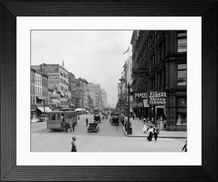 Framed Print : Woodward Ave. Detroit, Mich. c.between 1910 and 1920. Creator: Unknown Framed Print : Woodward Ave. Detroit, Mich. c.between 1910 and 1920. Creator: Unknown
