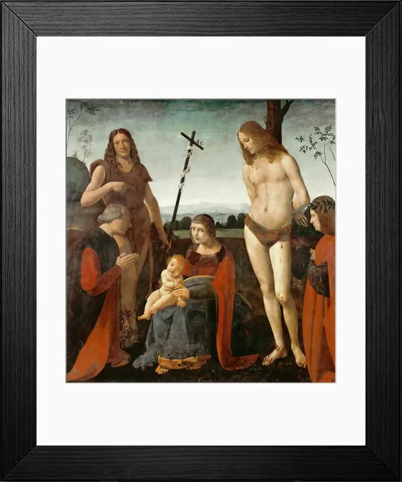 Framed Print : Virgin and Child with Saints John the Baptist and Sebastian (Pala Casio), 1500. Creator: Boltraffio, Giovanni Antonio (1467-1516) Framed Print : Virgin and Child with Saints John the Baptist and Sebastian (Pala Casio), 1500. Creator: Boltraffio, Giovanni Antonio (1467-1516)