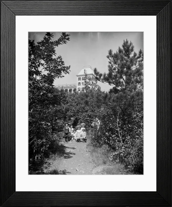 Framed Print : Garden path at Hotel Kaaterskill, Catskill Mts. N.Y. between 1895 and 1910. Creator: Unknown Framed Print : Garden path at Hotel Kaaterskill, Catskill Mts. N.Y. between 1895 and 1910. Creator: Unknown