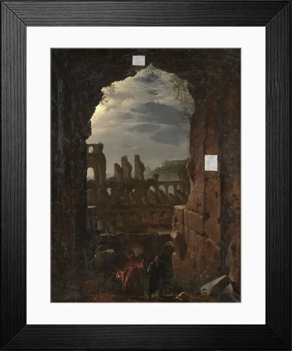 Framed Print : View of the Colosseum in Moonlight, 1826-1839. Creator: Franz Ludwig Catel Framed Print : View of the Colosseum in Moonlight, 1826-1839. Creator: Franz Ludwig Catel