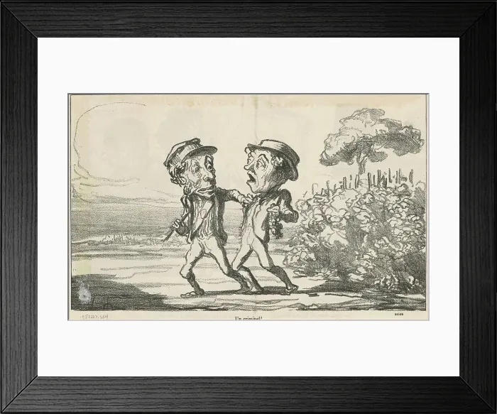 Framed Print : Un crimimel!, 19th century. Creator: Honore Daumier Framed Print : Un crimimel!, 19th century. Creator: Honore Daumier