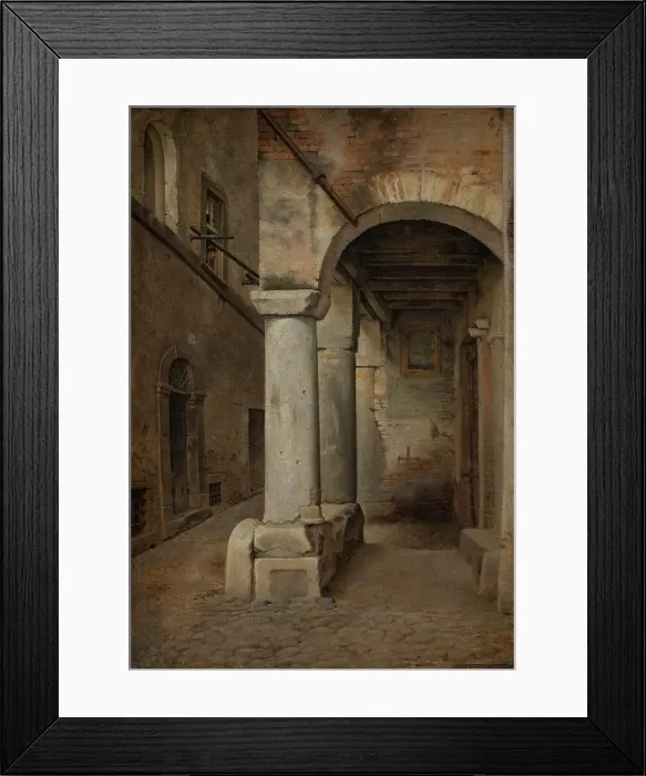 Framed Print : A Roman Alley, 1828-1832. Creator: Ernst Meyer Framed Print : A Roman Alley, 1828-1832. Creator: Ernst Meyer