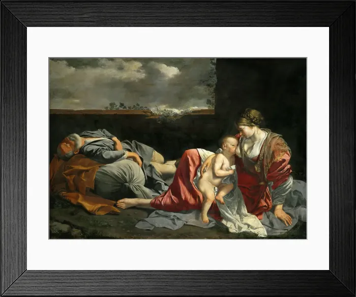 Framed Print : The Rest on the Flight into Egypt, ca 1628. Creator: Gentileschi, Orazio (1563-1638) Framed Print : The Rest on the Flight into Egypt, ca 1628. Creator: Gentileschi, Orazio (1563-1638)