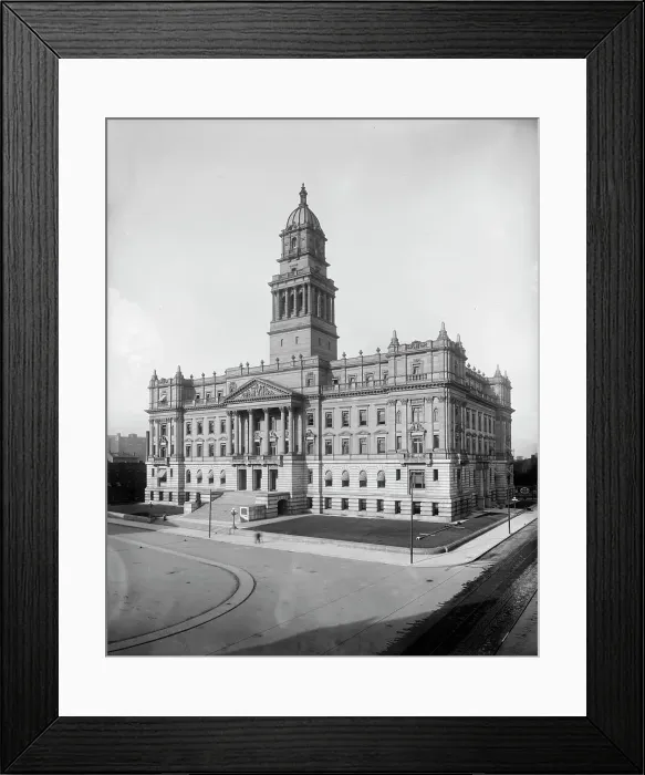 Framed Print : Wayne County Building, Detroit, Mich. between 1902 and 1910. Creator: Unknown Framed Print : Wayne County Building, Detroit, Mich. between 1902 and 1910. Creator: Unknown