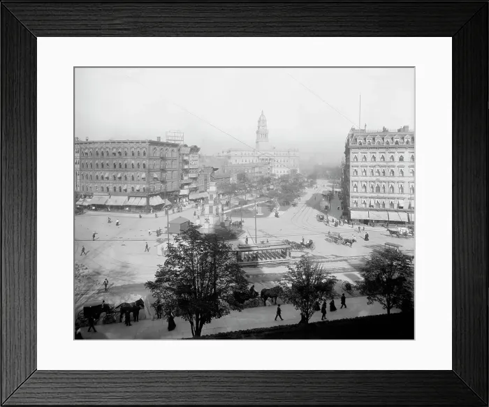 Framed Print : Cadillac Square and County Bldg. Detroit, Mich. between 1902 and 1910. Creator: Unknown Framed Print : Cadillac Square and County Bldg. Detroit, Mich. between 1902 and 1910. Creator: Unknown