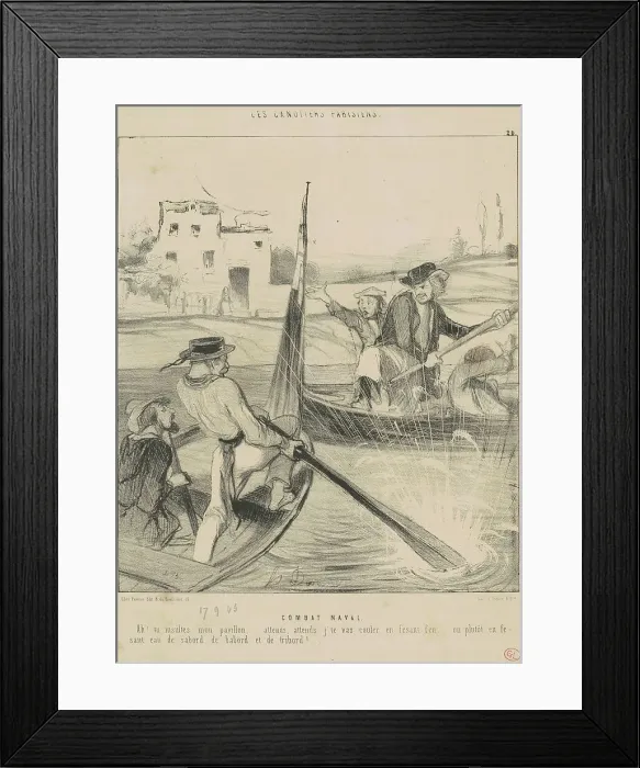 Framed Print : Combat Naval, 19th century. Creator: Honore Daumier Framed Print : Combat Naval, 19th century. Creator: Honore Daumier