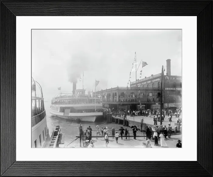 Framed Print : Str. Promise at ferry dock, Detroit, Mich. between 1900 and 1910. Creator: Unknown Framed Print : Str. Promise at ferry dock, Detroit, Mich. between 1900 and 1910. Creator: Unknown
