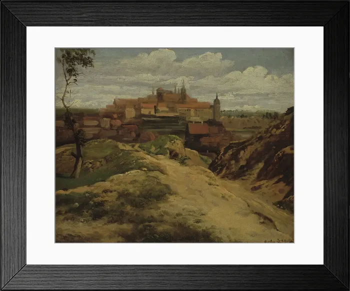 Framed Print : View of Meissen, 1829. Creator: Thomas Fearnley Framed Print : View of Meissen, 1829. Creator: Thomas Fearnley