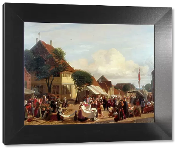 Market day in Fredericia, 1830-1882. Creator: Hans Jorgen Hammer