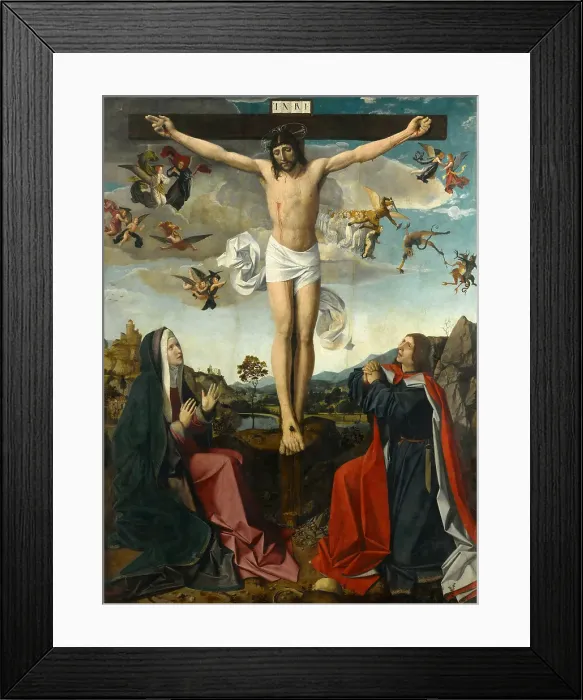 Framed Print : The Crucifixion, c. 1505. Creator: Lieferinxe, Josse (active c. 1493-1508) Framed Print : The Crucifixion, c. 1505. Creator: Lieferinxe, Josse (active c. 1493-1508)