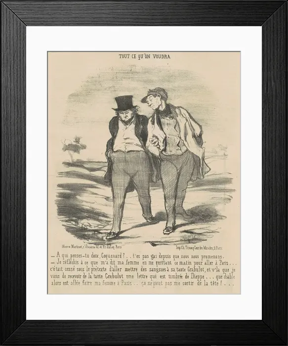 Framed Print : A qui penses-tu donc, coquenard?... 19th century. Creator: Honore Daumier Framed Print : A qui penses-tu donc, coquenard?... 19th century. Creator: Honore Daumier