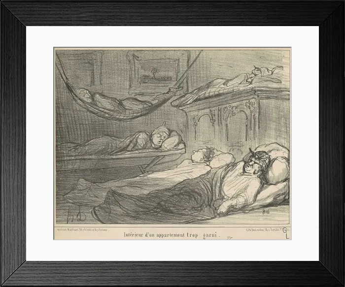 Framed Print : L'Interieur d'un appartement trop garni... 19th century. Creator: Honore Daumier Framed Print : L'Interieur d'un appartement trop garni... 19th century. Creator: Honore Daumier