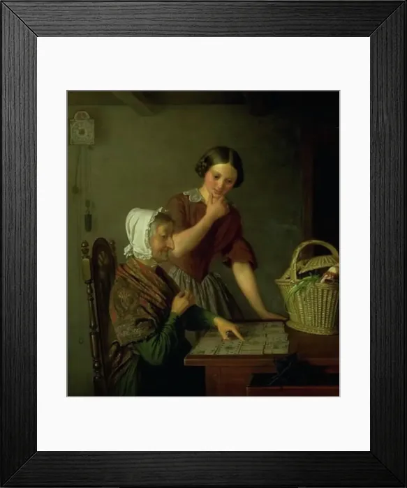 Framed Print : The Fortune Teller, 1830-1861. Creator: Niels Peter Holbech Framed Print : The Fortune Teller, 1830-1861. Creator: Niels Peter Holbech