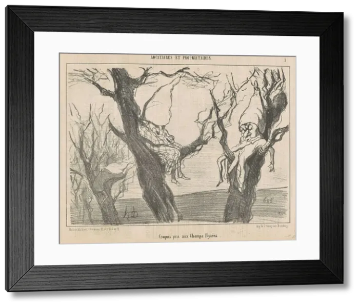 Framed Print : Croquis pris aux Champs Elysées, 19th century. Creator: Honore Daumier Framed Print : Croquis pris aux Champs Elysées, 19th century. Creator: Honore Daumier