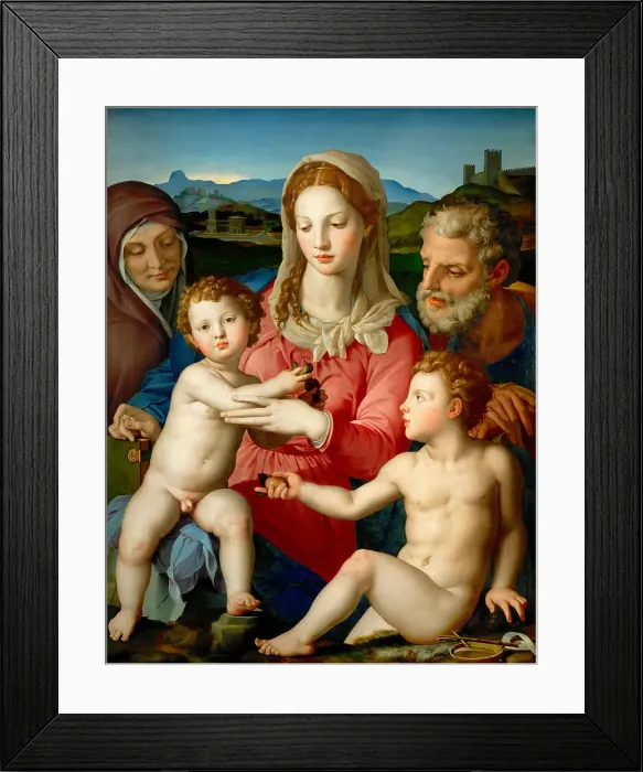 Framed Print : The Holy Family with Saint Anne and the Infant Saint John the Baptist, Second Quarter of the 16th ce Creator: Bronzino, Agnolo (1503-1572) Framed Print : The Holy Family with Saint Anne and the Infant Saint John the Baptist, Second Quarter of the 16th ce Creator: Bronzino, Agnolo (1503-1572)