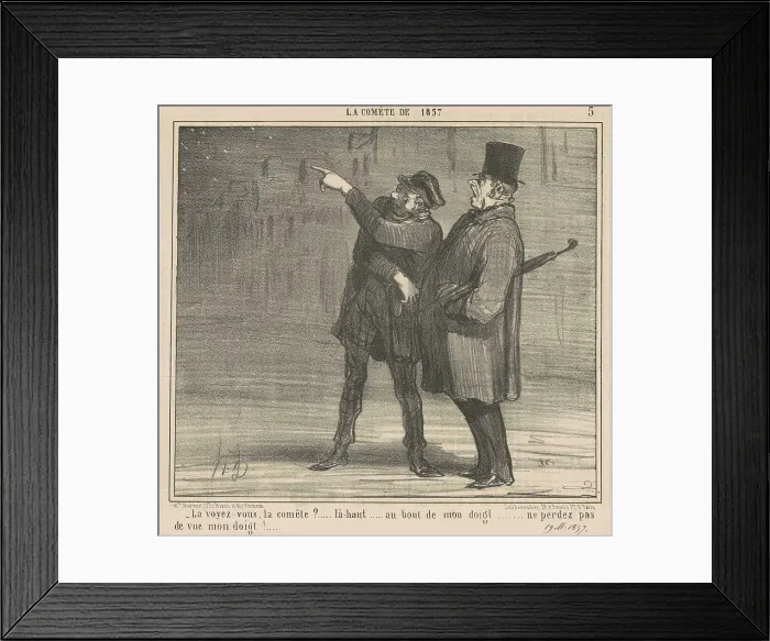 Framed Print : La voyez-vous la comète?... La-haut... 19th century. Creator: Honore Daumier Framed Print : La voyez-vous la comète?... La-haut... 19th century. Creator: Honore Daumier