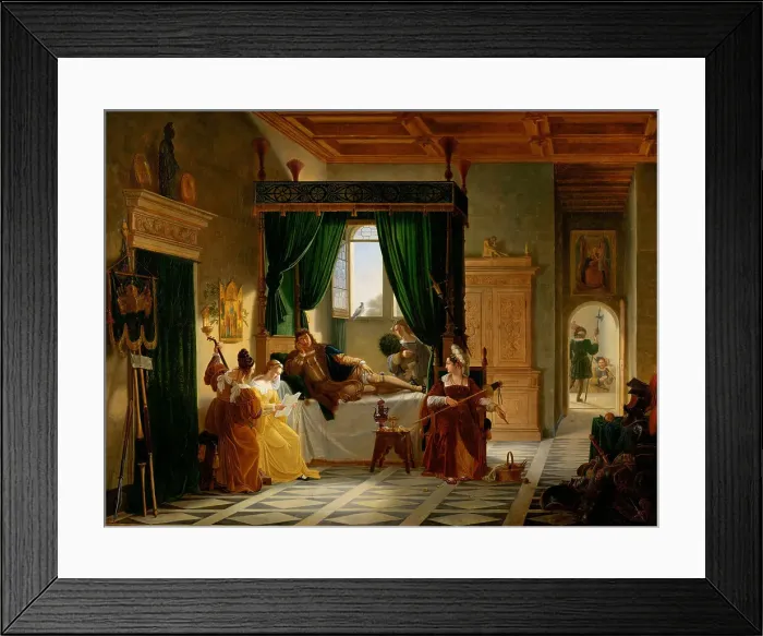 Framed Print : La Convalescence de Bayard, 1817. Creator: Révoil, Pierre (1776-1842) Framed Print : La Convalescence de Bayard, 1817. Creator: Révoil, Pierre (1776-1842)