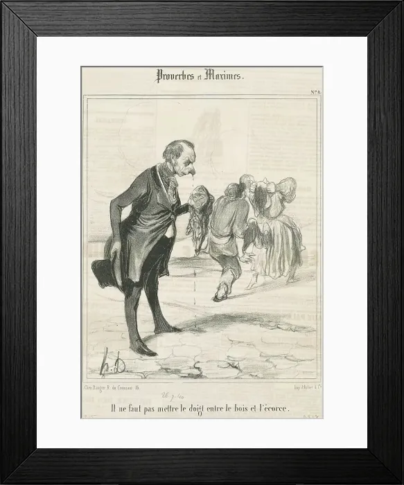 Framed Print : Il ne faut pas mettre le doigt... 19th century. Creator: Honore Daumier Framed Print : Il ne faut pas mettre le doigt... 19th century. Creator: Honore Daumier