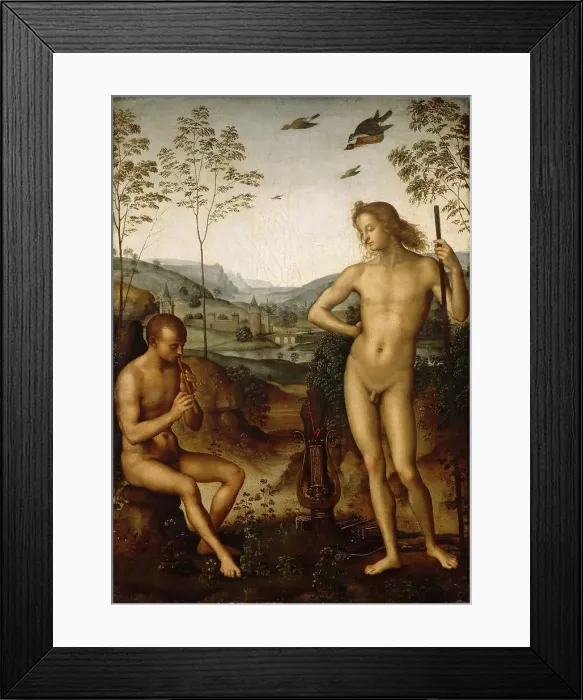 Framed Print : Apollo and Marsyas (Apollo and Daphnis), c. 1497. Creator: Perugino (ca. 1450-1523) Framed Print : Apollo and Marsyas (Apollo and Daphnis), c. 1497. Creator: Perugino (ca. 1450-1523)