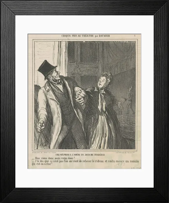 Framed Print : Une méprise a l'odéon... 19th century. Creator: Honore Daumier Framed Print : Une méprise a l'odéon... 19th century. Creator: Honore Daumier
