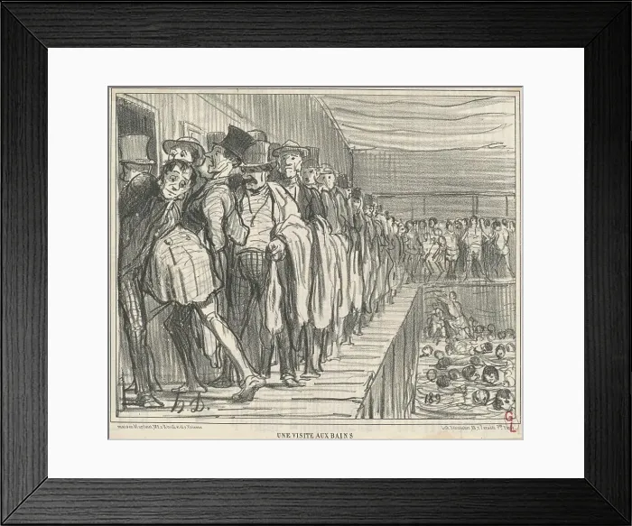 Framed Print : Une visite aux bains, 19th century. Creator: Honore Daumier Framed Print : Une visite aux bains, 19th century. Creator: Honore Daumier