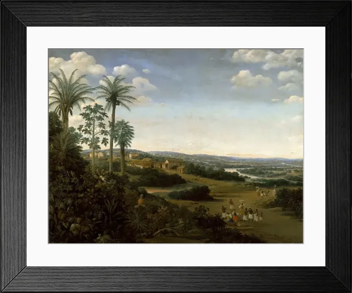 Framed Print : La demeure d'un labrador (Le Village de Serinhaem), c. 1653. Creator: Post, Frans Jansz. (1612-1680) Framed Print : La demeure d'un labrador (Le Village de Serinhaem), c. 1653. Creator: Post, Frans Jansz. (1612-1680)