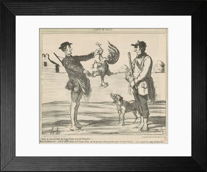 Framed Print : Tenez, je viens de tuer un magnifique... 19th century. Creator: Honore Daumier Framed Print : Tenez, je viens de tuer un magnifique... 19th century. Creator: Honore Daumier