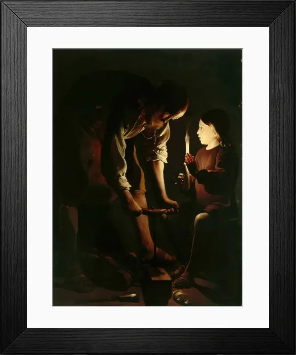 Framed Print : Saint Joseph, the Carpenter, 1642-1643. Creator: La Tour, Georges, de (1583-1652) Framed Print : Saint Joseph, the Carpenter, 1642-1643. Creator: La Tour, Georges, de (1583-1652)