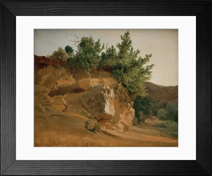 Framed Print : Italian Mountain Landscape with Overgrown Rock, probably near Olevano, 1832-1835. Creator: Ernst Christian Frederik Petzholdt Framed Print : Italian Mountain Landscape with Overgrown Rock, probably near Olevano, 1832-1835. Creator: Ernst Christian Frederik Petzholdt