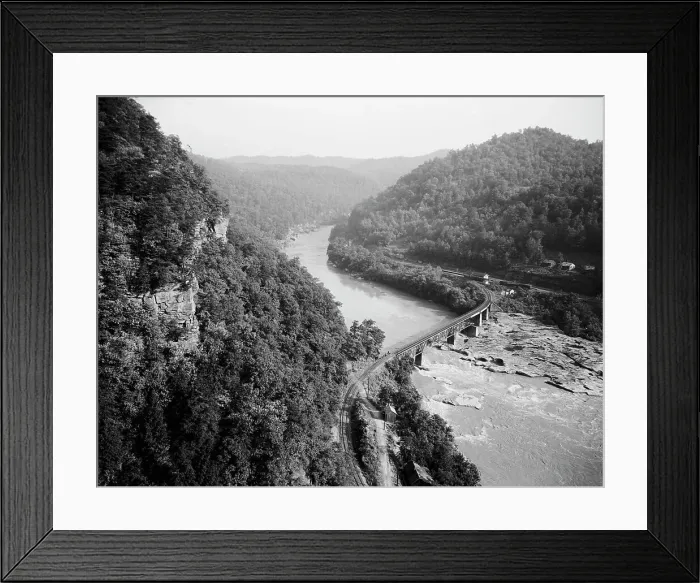 Framed Print : New River canyon, Gauley, W. Va. c.between 1910 and 1920. Creator: Unknown