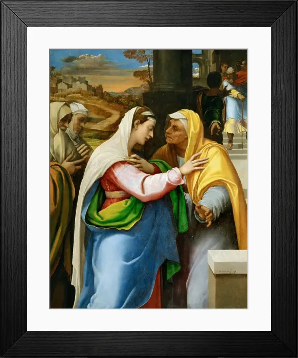 Framed Print : The Visitation, c. 1519. Creator: Piombo, Sebastiano, del (1485-1547) Framed Print : The Visitation, c. 1519. Creator: Piombo, Sebastiano, del (1485-1547)