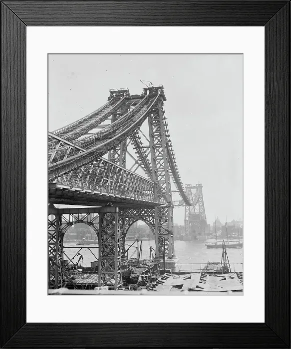 Framed Print : New East River bridge (Williamsburg Bridge) from Brooklyn, New York, N.Y. between 1900 and 1906. Creator: Unknown Framed Print : New East River bridge (Williamsburg Bridge) from Brooklyn, New York, N.Y. between 1900 and 1906. Creator: Unknown