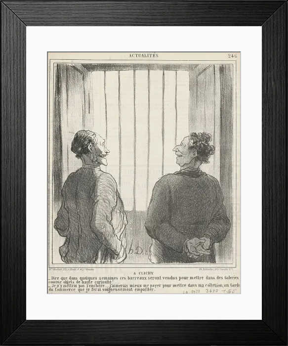 Framed Print : A Clichy, 19th century. Creator: Honore Daumier Framed Print : A Clichy, 19th century. Creator: Honore Daumier