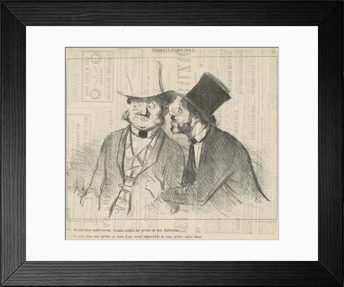 Framed Print : Je suis bien malheureux, si vous voulez... 19th century. Creator: Honore Daumier Framed Print : Je suis bien malheureux, si vous voulez... 19th century. Creator: Honore Daumier