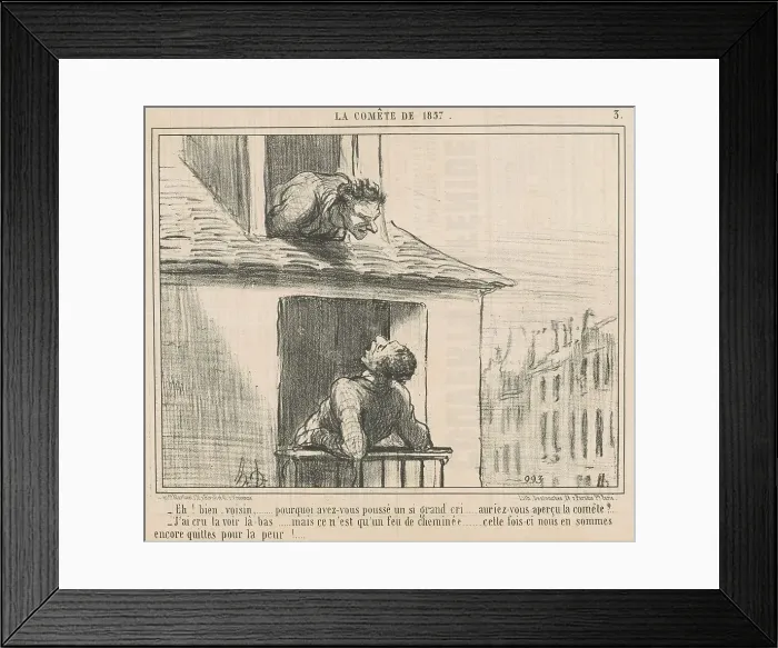 Framed Print : Eh! Bien, voisin... pourquoi avez-vous poussé... 19th century. Creator: Honore Daumier Framed Print : Eh! Bien, voisin... pourquoi avez-vous poussé... 19th century. Creator: Honore Daumier