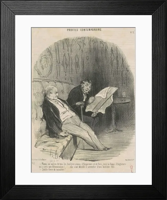 Framed Print : Tiens au milieu de...bouleversemens... 19th century. Creator: Honore Daumier Framed Print : Tiens au milieu de...bouleversemens... 19th century. Creator: Honore Daumier