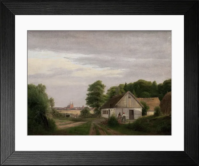 Framed Print : View towards Roskilde from a homestead, 1833-1837. Creator: Jorgen Pedersen Roed Framed Print : View towards Roskilde from a homestead, 1833-1837. Creator: Jorgen Pedersen Roed