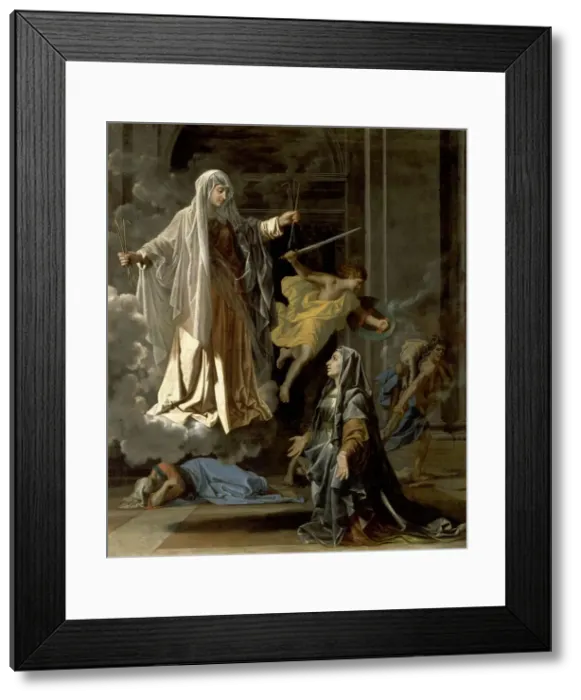 Framed Print : The Vision of Saint Frances of Rome, ca 1657. Creator: Poussin, Nicolas (1594-1665) Framed Print : The Vision of Saint Frances of Rome, ca 1657. Creator: Poussin, Nicolas (1594-1665)