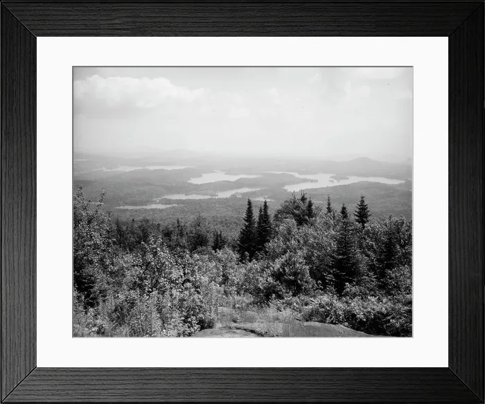 Framed Print : St. Regis Lakes from St. Regis Mtns. Adirondack Mts. N.Y. between 1900 and 1910. Creator: Unknown Framed Print : St. Regis Lakes from St. Regis Mtns. Adirondack Mts. N.Y. between 1900 and 1910. Creator: Unknown
